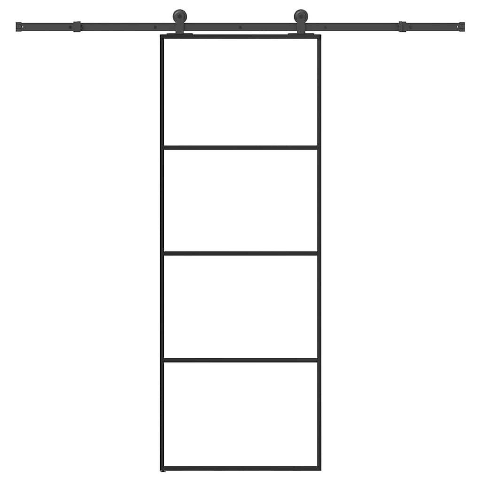 VIDAXL Porte coulissante avec kit de quincaillerie 76x205 cm Verre ESG