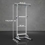 Voir la diapositive 3 : HOMCOM Station de traction et dips - barre de traction autoportante réglable H.176-227cm - acier blanc