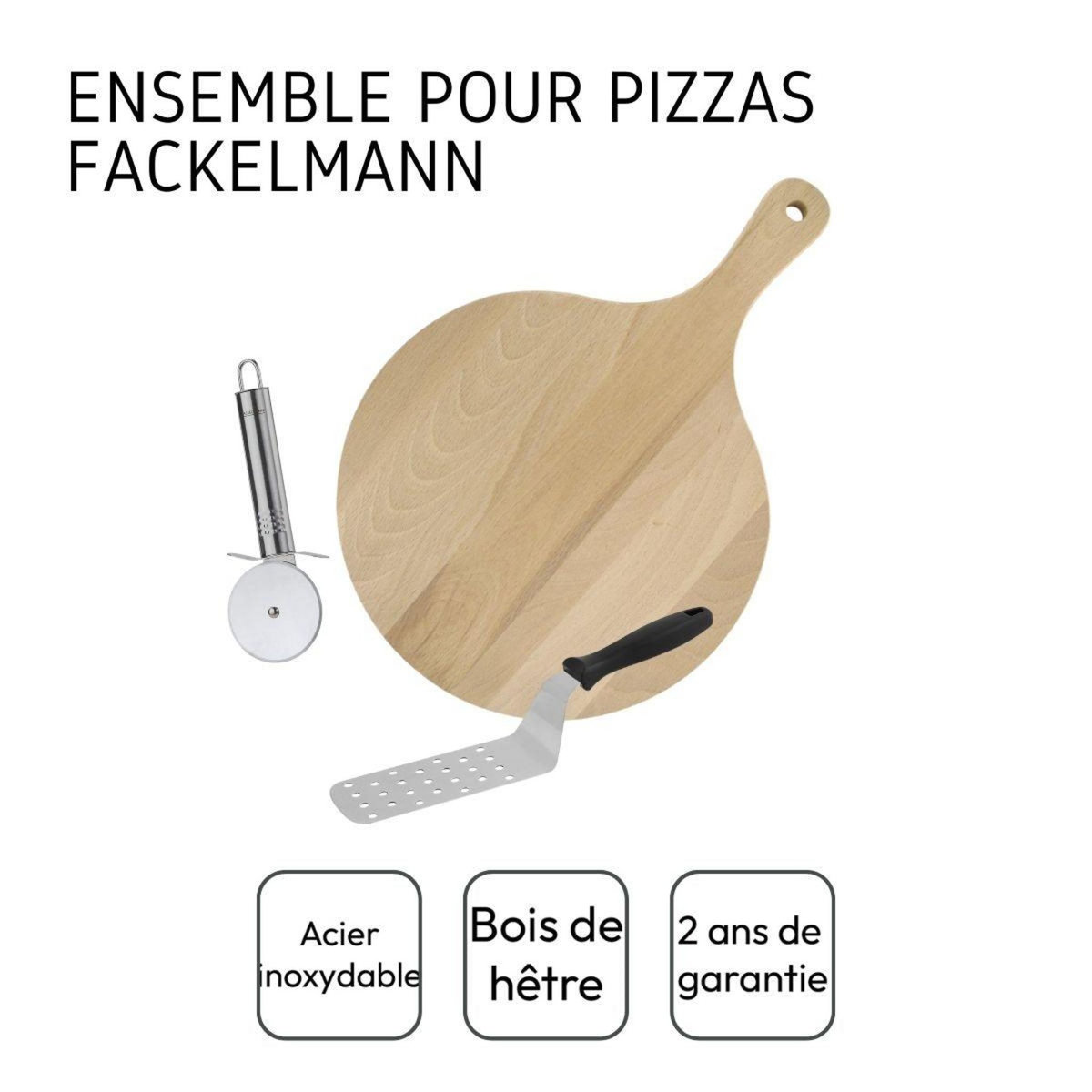 Fackelmann Ensemble de 3 ustensiles pour pizzas Fackelmann