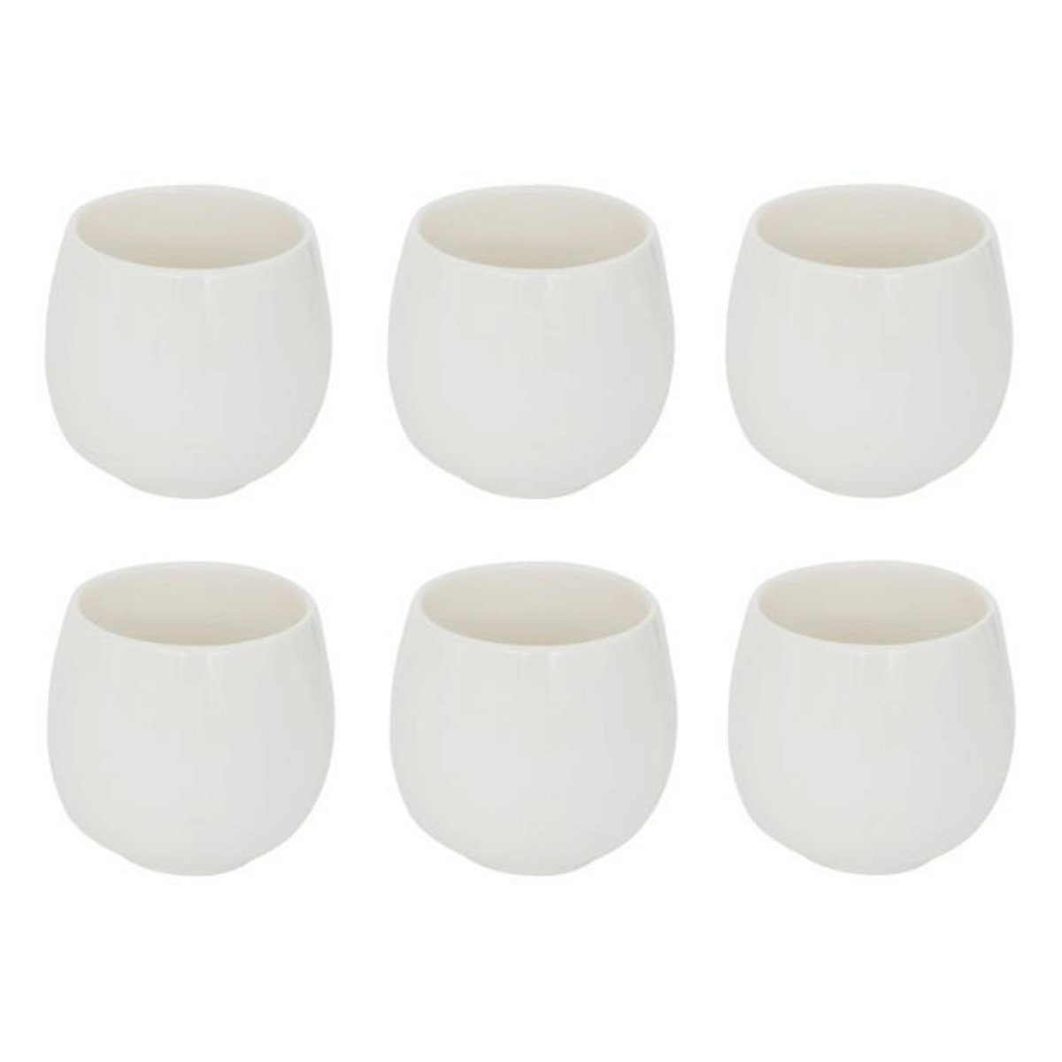 SECRET DE GOURMET Lot de 6 Tasses à Café en Porcelaine  Nora  9cl Blanc
