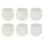 SECRET DE GOURMET Lot de 6 Tasses à Café en Porcelaine  Nora  9cl Blanc