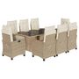 Voir la diapositive 2 : VIDAXL Ensemble a manger de jardin et coussins 9 pcs beige Poly rotin