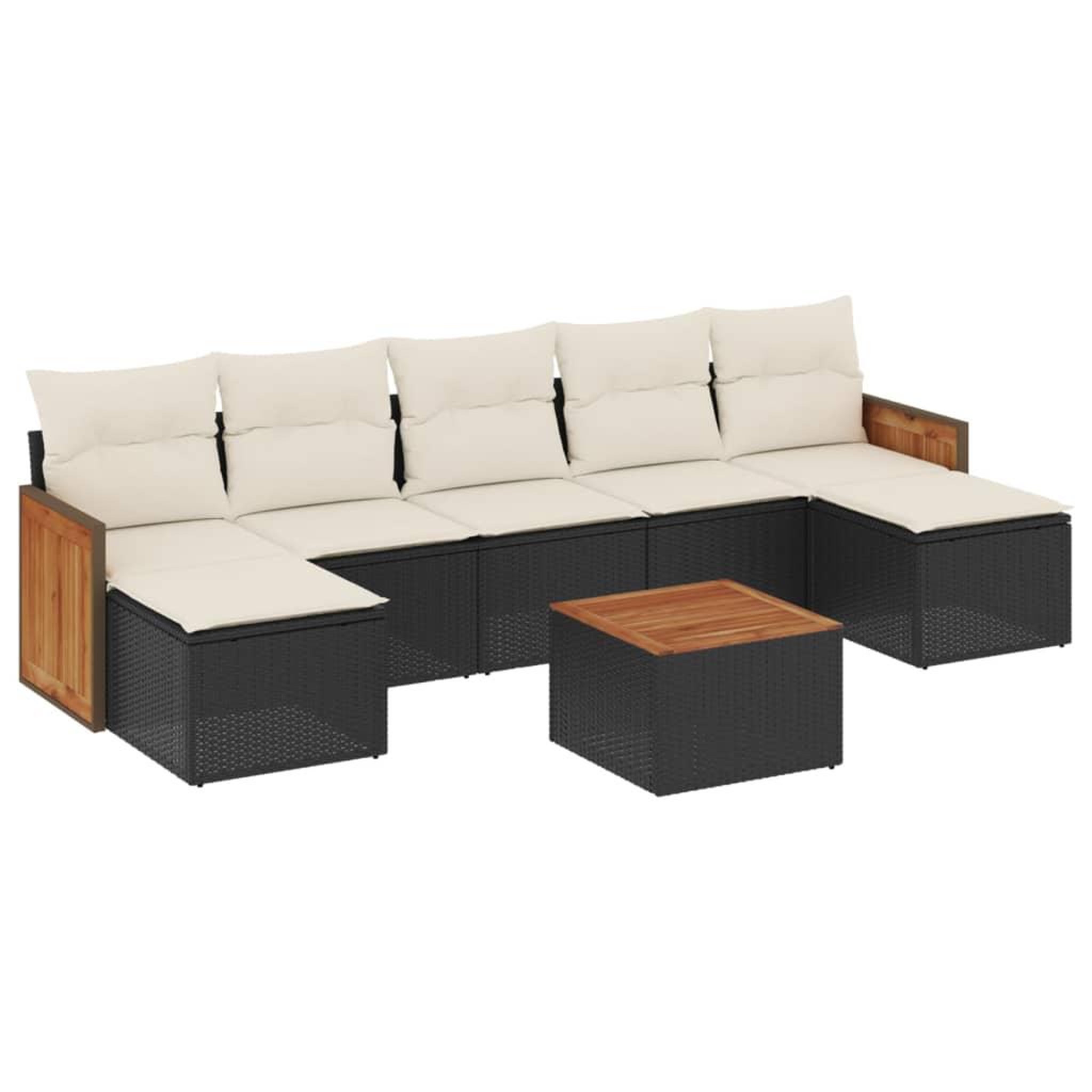 Voir la diapositive 2 : VIDAXL Salon de jardin 8 pcs avec coussins noir resine tressee