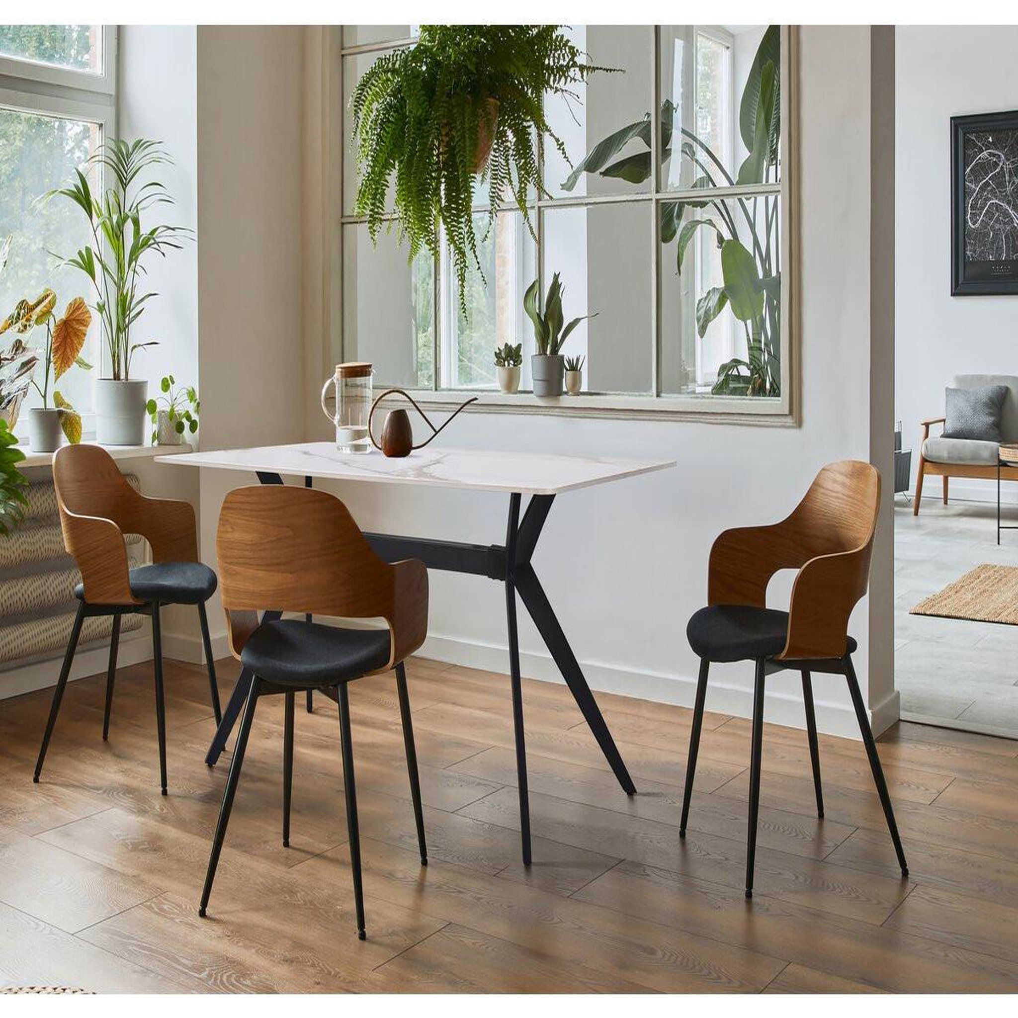 Voir la diapositive 2 : Habitat et Jardin Table à manger en céramique  boreal  - 4 à 6 personnes - 160 cm - blanc