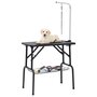 Voir la diapositive 1 : VIDAXL Table de toilettage reglable de chiens avec 1 boucle et panier