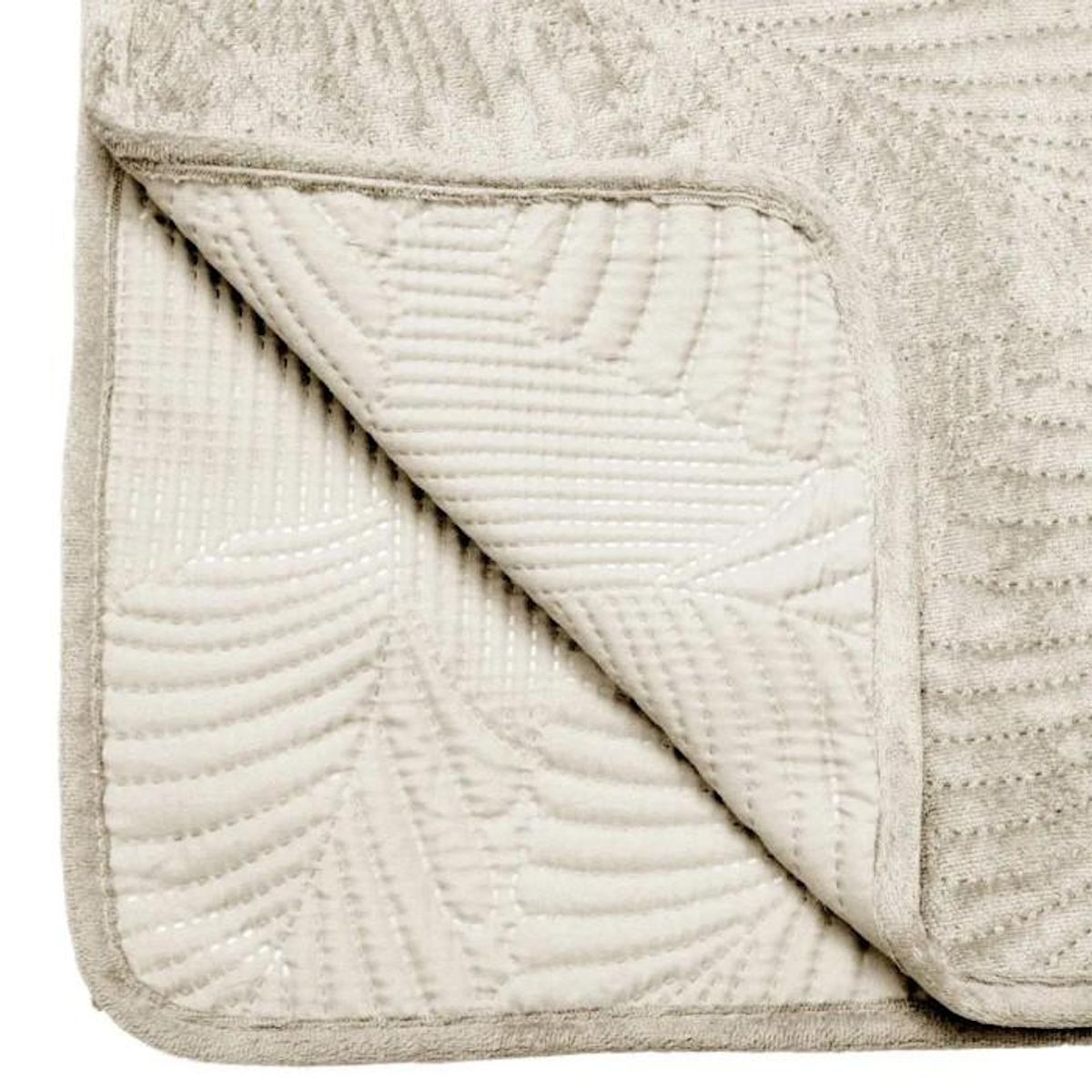 ATMOSPHERA Dessus de Lit  Feuilles  240x260cm Ivoire