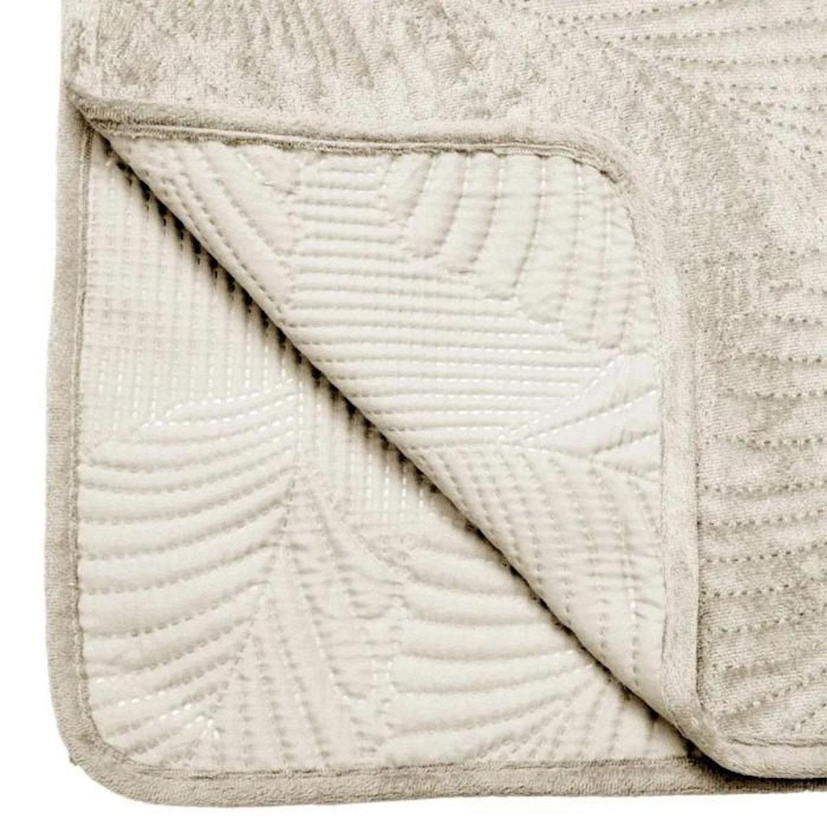 ATMOSPHERA Dessus de Lit  Feuilles  240x260cm Ivoire