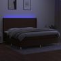 Voir la diapositive 3 : VIDAXL Sommier a lattes de lit matelas et LED Marron fonce 200x200 cm