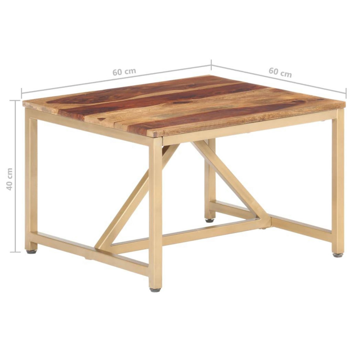 VIDAXL Table d'appoint 60x60x40 cm Bois massif