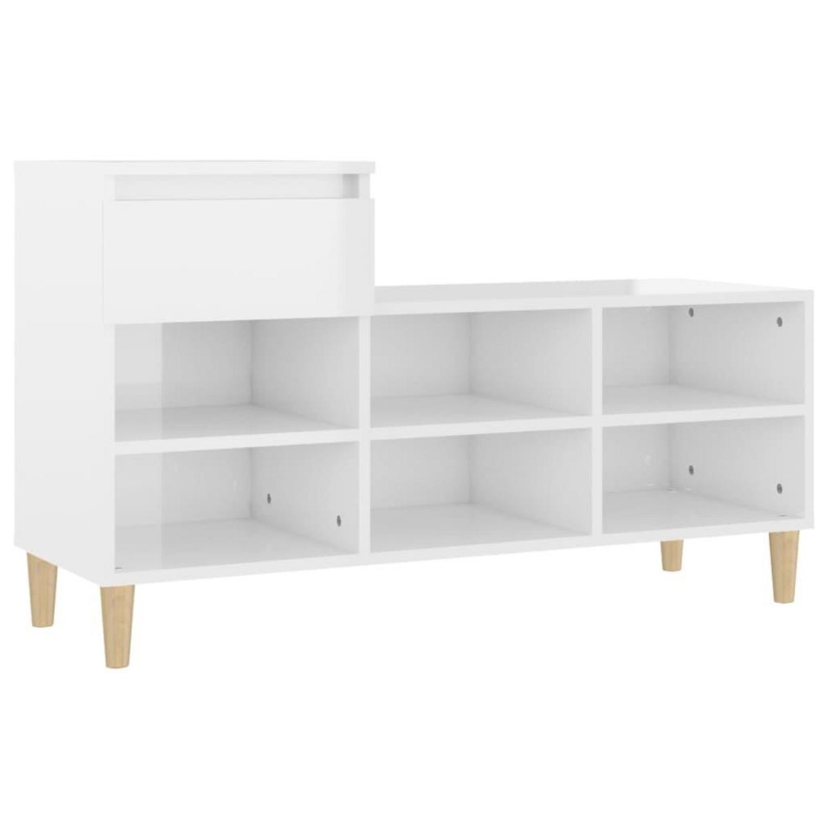 VIDAXL Armoire a chaussure Blanc brillant 102x36x60 cm Bois ingenierie