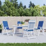VIDAXL Coussins de chaise de jardin a dossier haut lot de 4 bleu royal