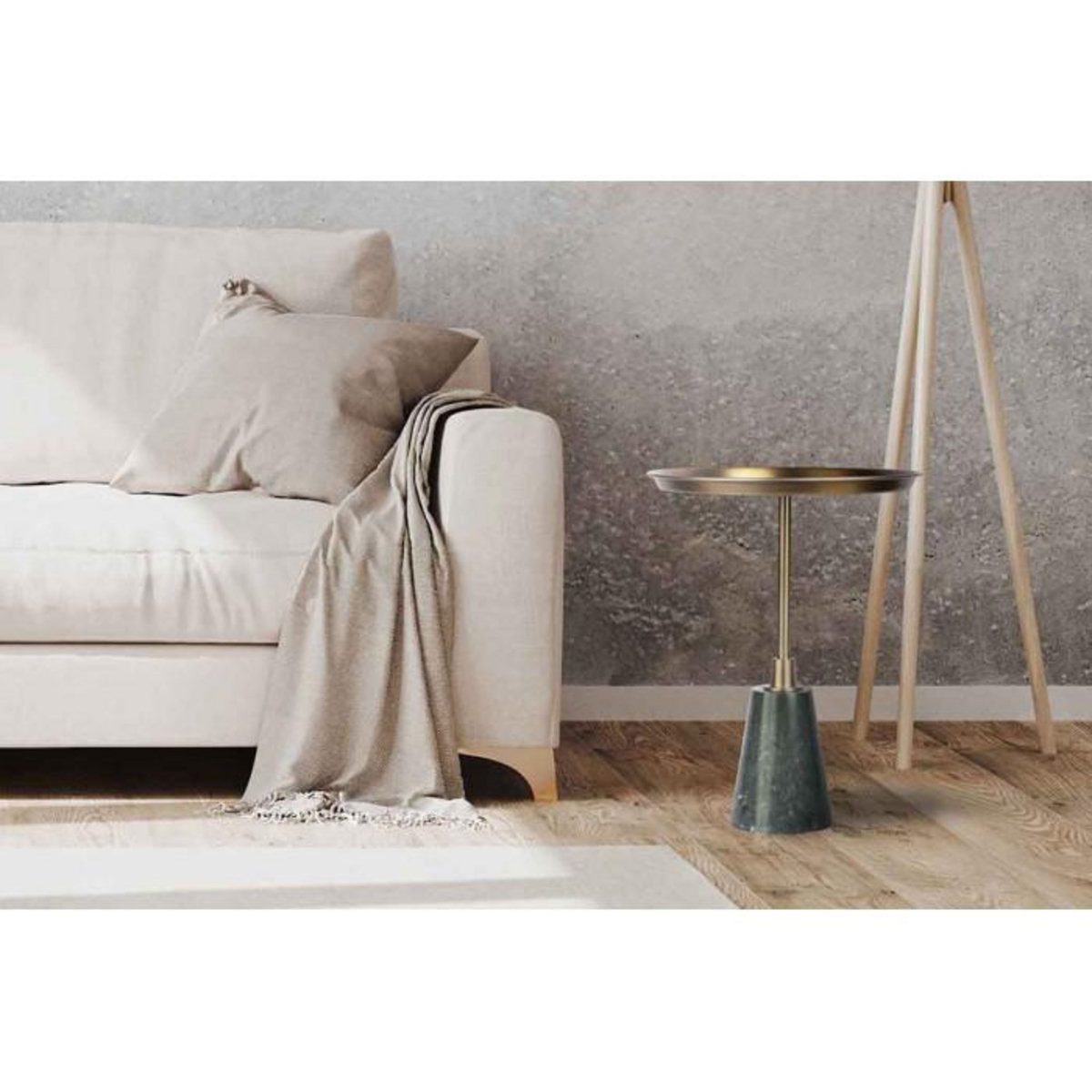 Paris Prix Table d'Appoint Design  Grant  51cm Noir & Or