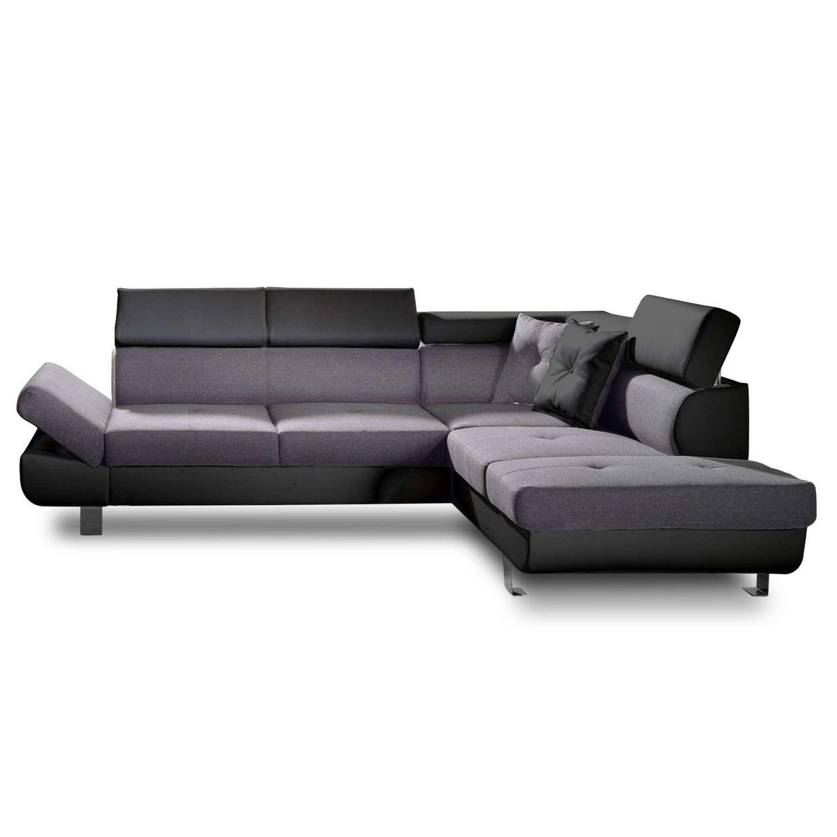 BEST MOBILIER Lisbona - canapé d'angle droit convertible - 5 places - avec têtières