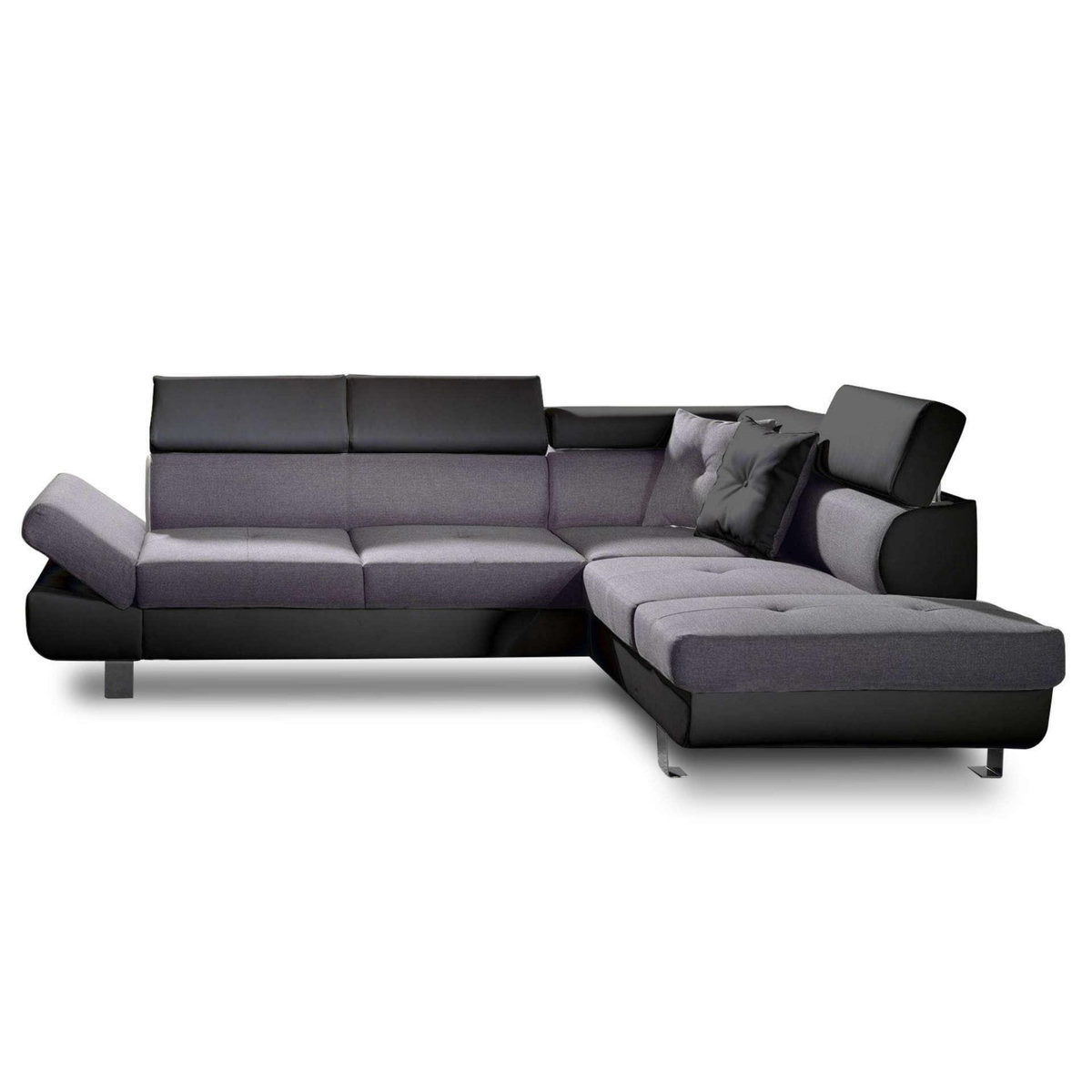 BEST MOBILIER Lisbona - canapé d'angle droit convertible - 5 places - avec têtières