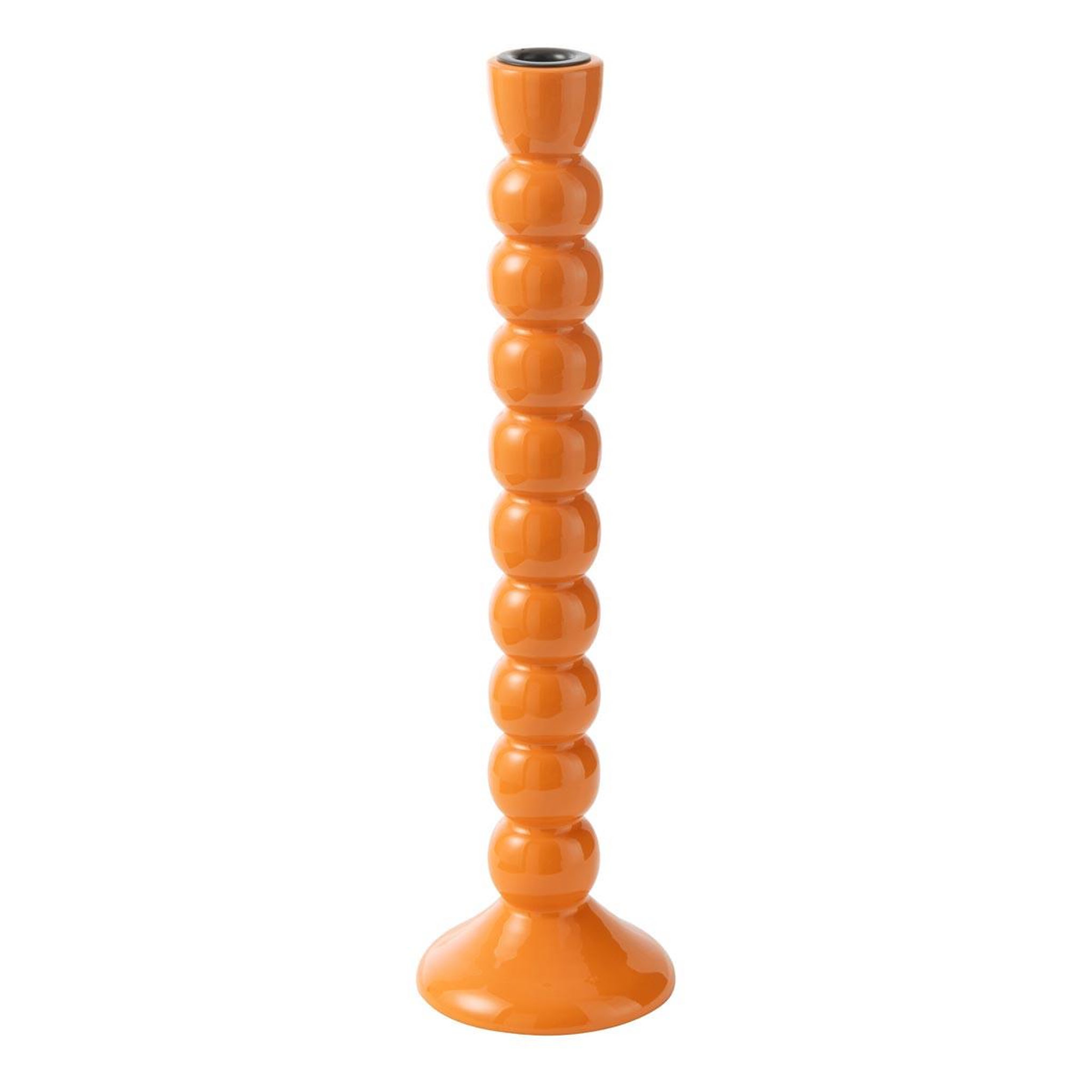 J-LINE Bougeoir design en bois  waldo  38cm orange