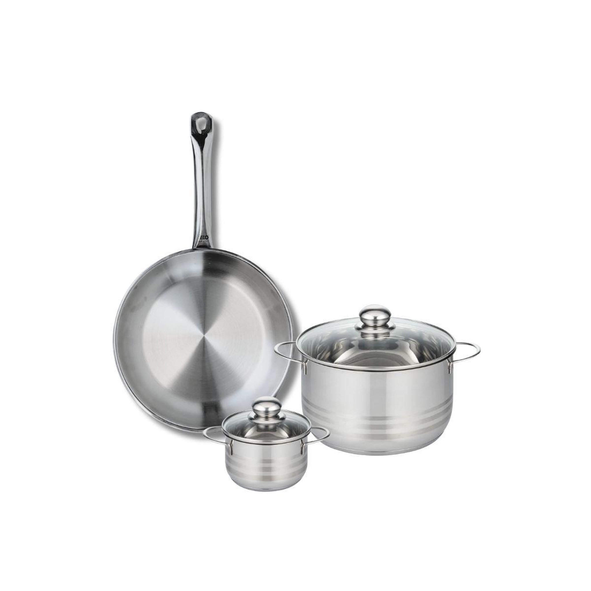 ELO Ensemble de 1 poêle de cuisson 28 cm et 2 faitouts 12 et 20 cm elo profi brillant