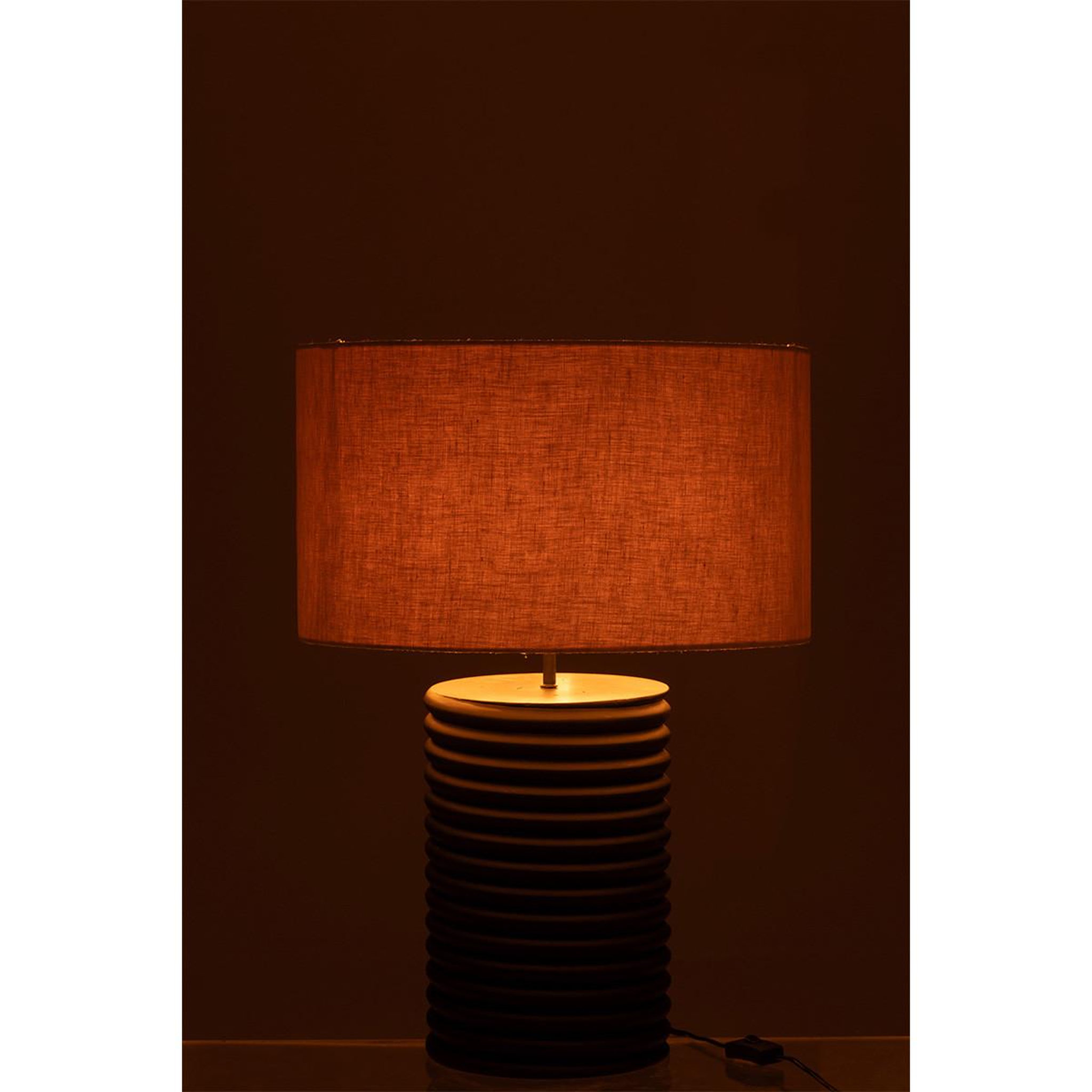 Voir la diapositive 3 : J-LINE Lampe à poser filetage en bois  ailanthus  70cm noir