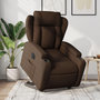 Voir la diapositive 1 : VIDAXL Fauteuil inclinable electrique marron tissu