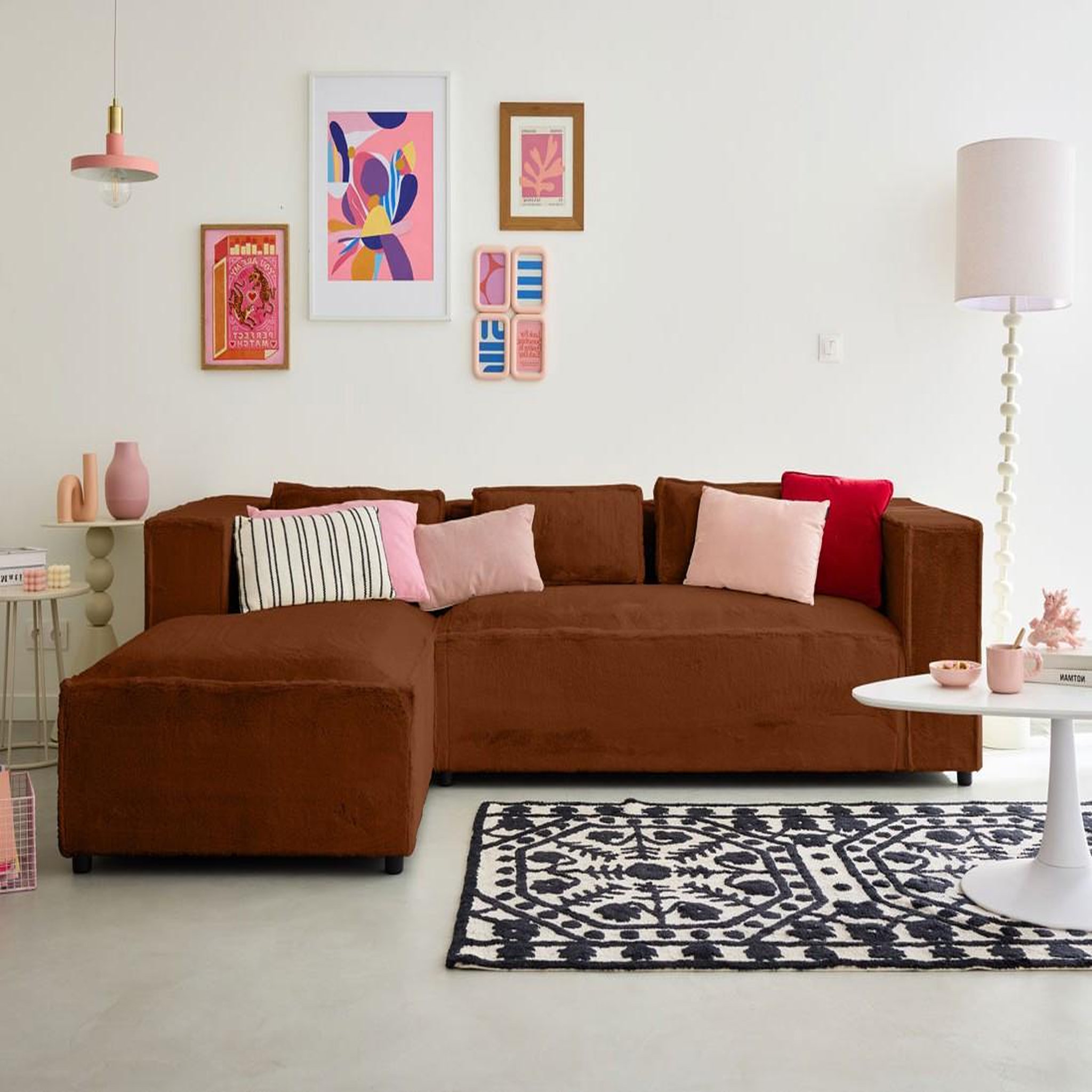 Voir la diapositive 1 : LISA DESIGN Stella - canapé d'angle gauche - 4 places - en fausse fourrure