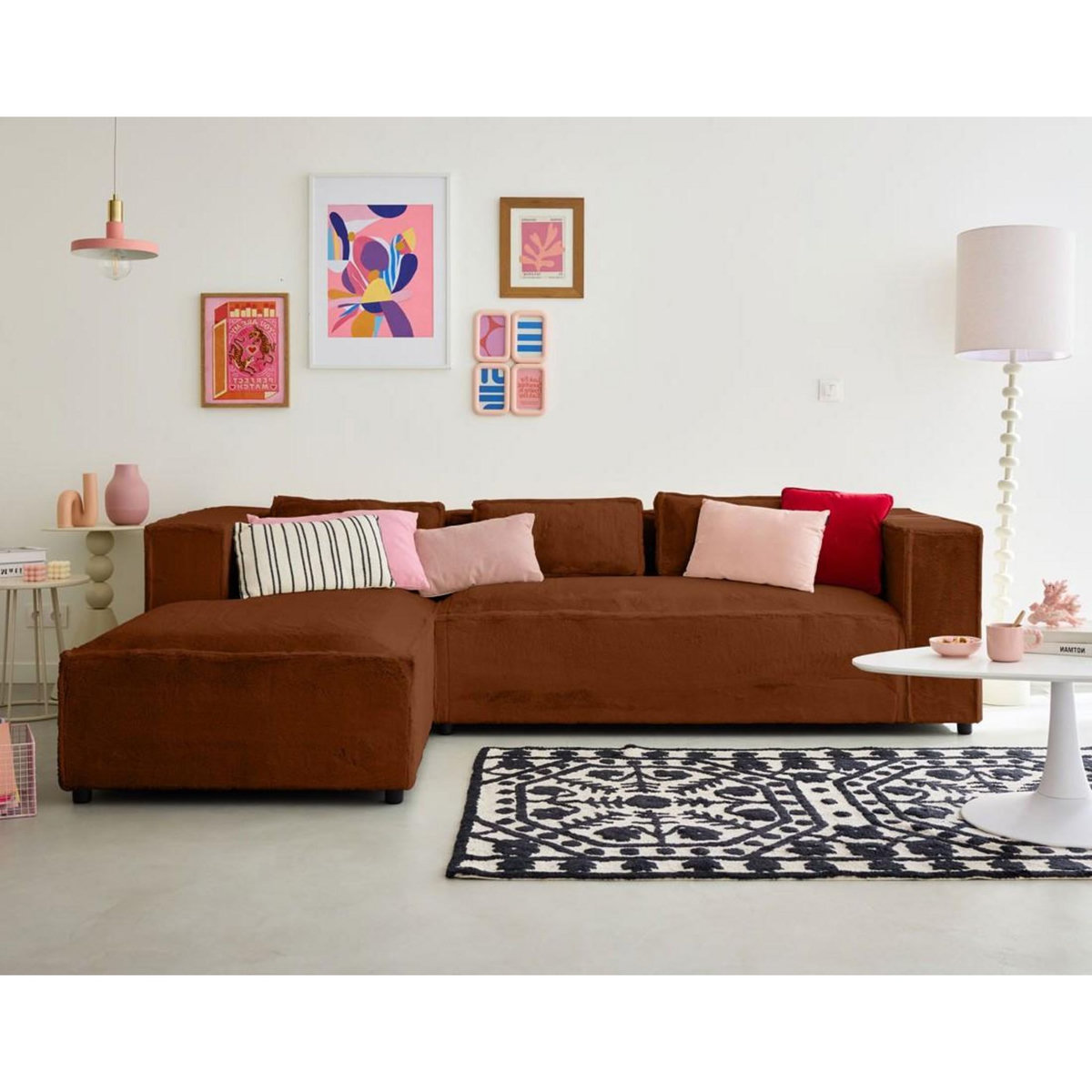 LISA DESIGN Stella - canapé d'angle gauche - 4 places - en fausse fourrure