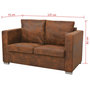Voir la diapositive 6 : VIDAXL Canape a 2 places 137x73x82 cm Cuir daim artificiel