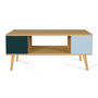 Voir la diapositive 3 : ID MARKET Table basse scandinave rectangulaire ALIZE bois, vert clair et vert foncé