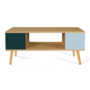 Voir la diapositive 3 : ID MARKET Table basse scandinave rectangulaire ALIZE bois, vert clair et vert foncé