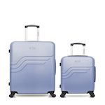 AMERICAN TRAVEL AMERICAN TRAVEL - LOT DE 2 - Valises grand format et cabine QUEENS. Coloris disponibles : Rose, Gris, Bleu, Vert, Noir, Rouge