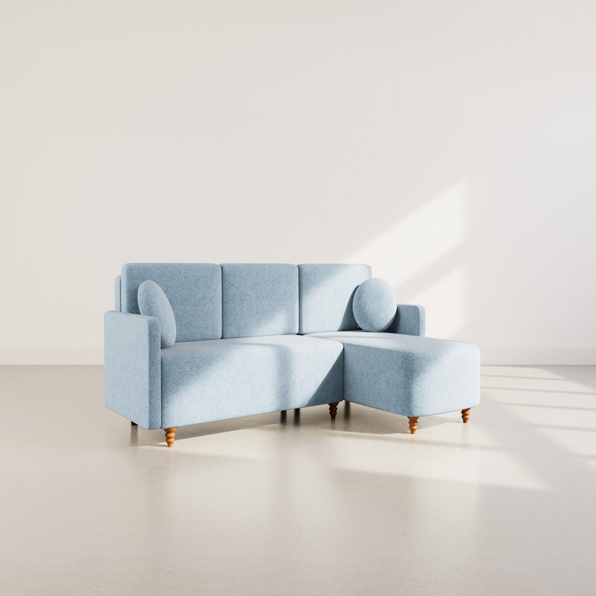 BEST MOBILIER Calypso - canapé d'angle réversible 4 places convertible avec coffre en tissu