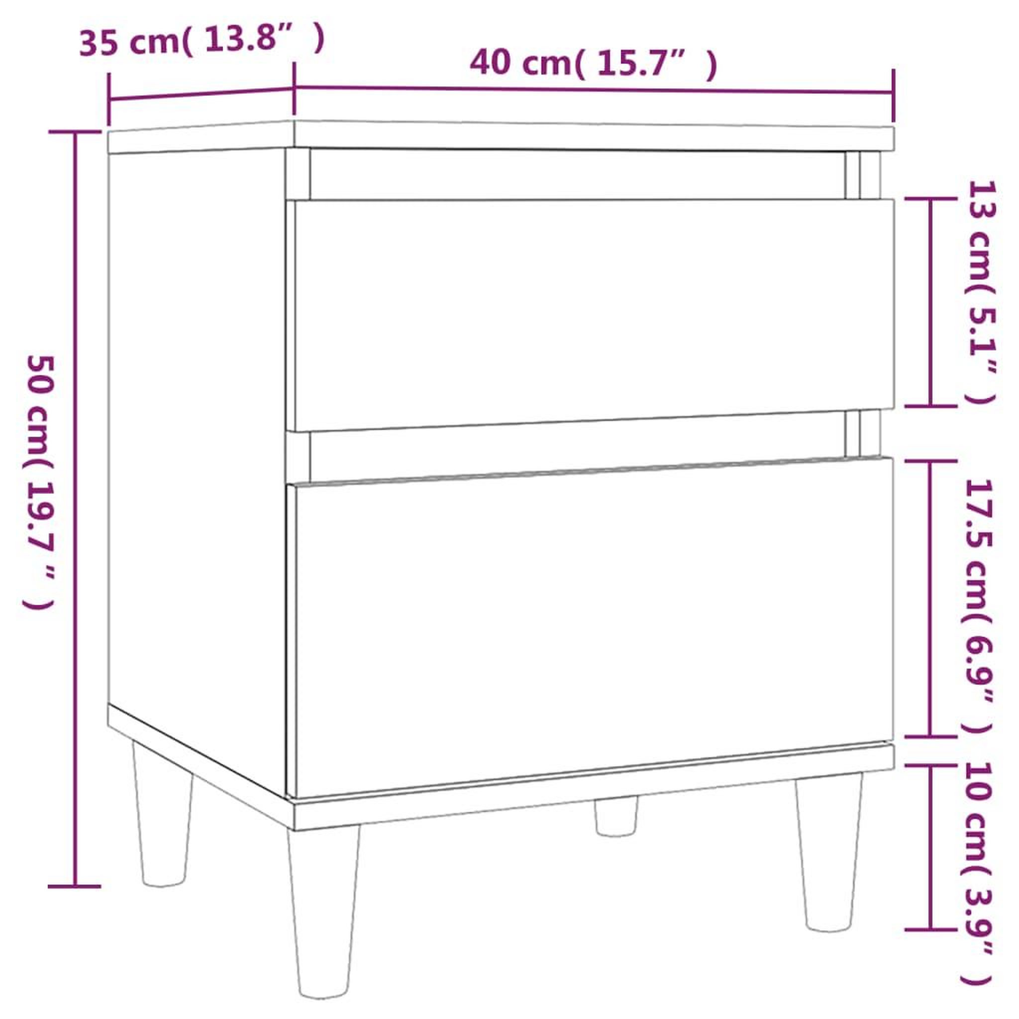 Voir la diapositive 6 : VIDAXL Table de chevet Gris beton 40x35x50 cm