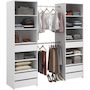 Voir la diapositive 2 : PARISOT Dressing - ANETO - Blanc - Double colonne - 6 tiroirs - 2 barres de penderie - L199,9 x H200 x P49,7 cm - PARISOT