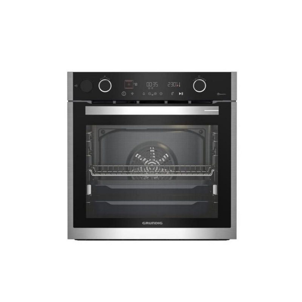 Grundig Four encastrable pyrolyse GRUNDIG - GEBD19401BPH - inox - porte froide - 72 L