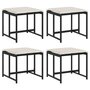 Voir la diapositive 2 : VIDAXL Tabourets de jardin avec coussins lot de 4 noir resine tressee