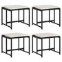 Voir la diapositive 2 : VIDAXL Tabourets de jardin avec coussins lot de 4 noir resine tressee