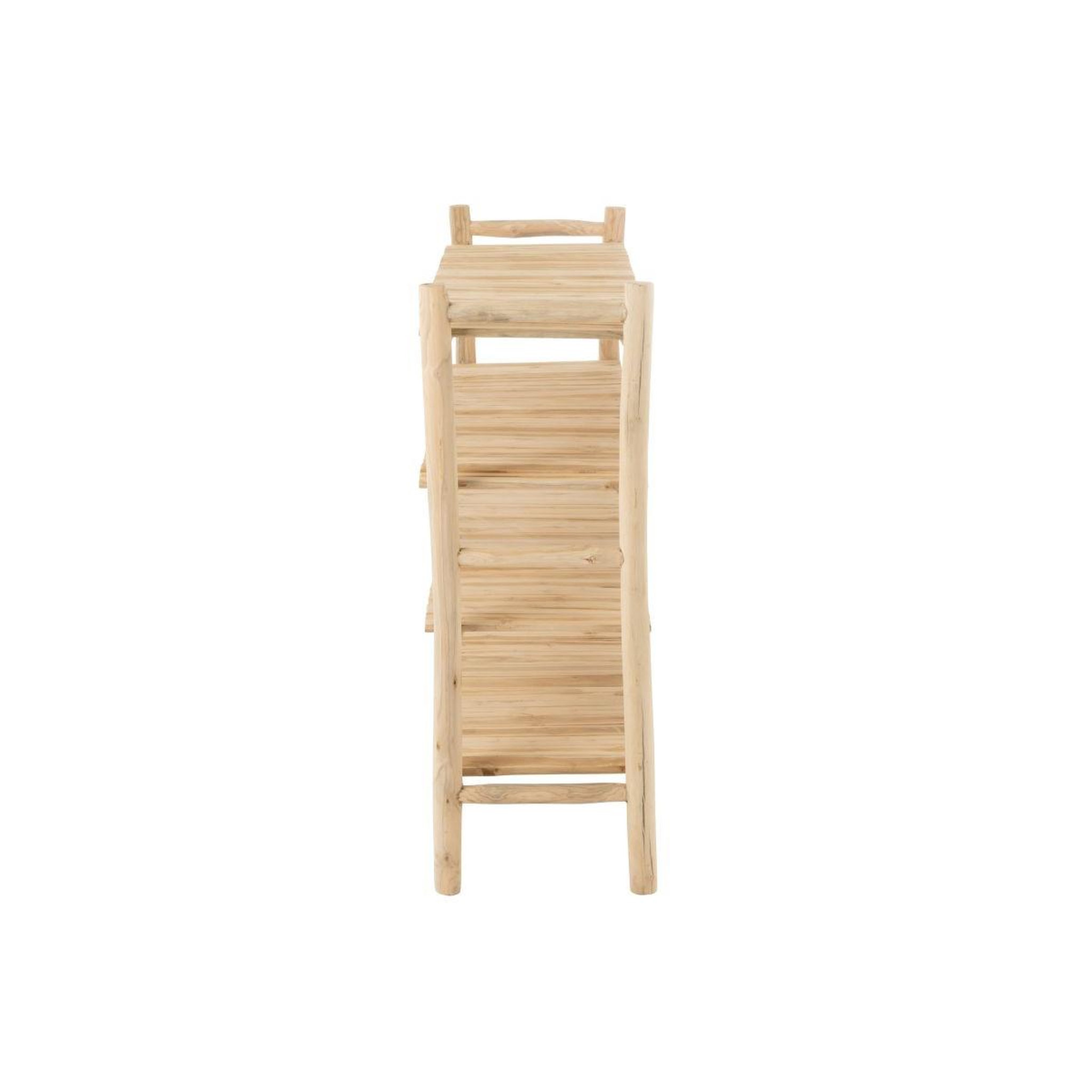 Voir la diapositive 3 : J-LINE Étagère 4 niveaux en teck  latonya  140cm naturel