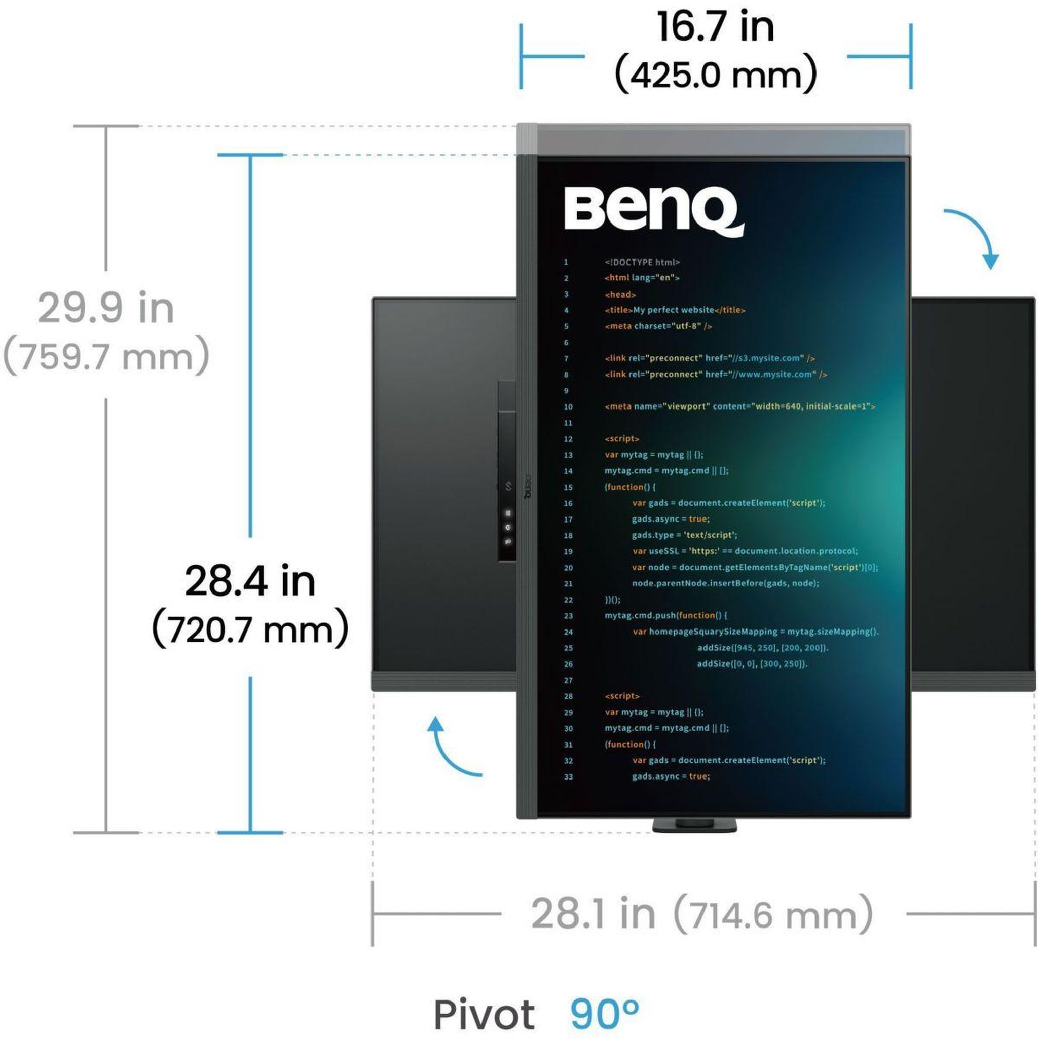 Voir la diapositive 2 : Benq Ecran rd320ua 32  ips duhd hdr usb-c 90w
