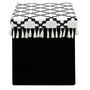 Voir la diapositive 2 : Paris Prix Pouf Pliable & Coffre  Mirage  38cm Noir & Blanc