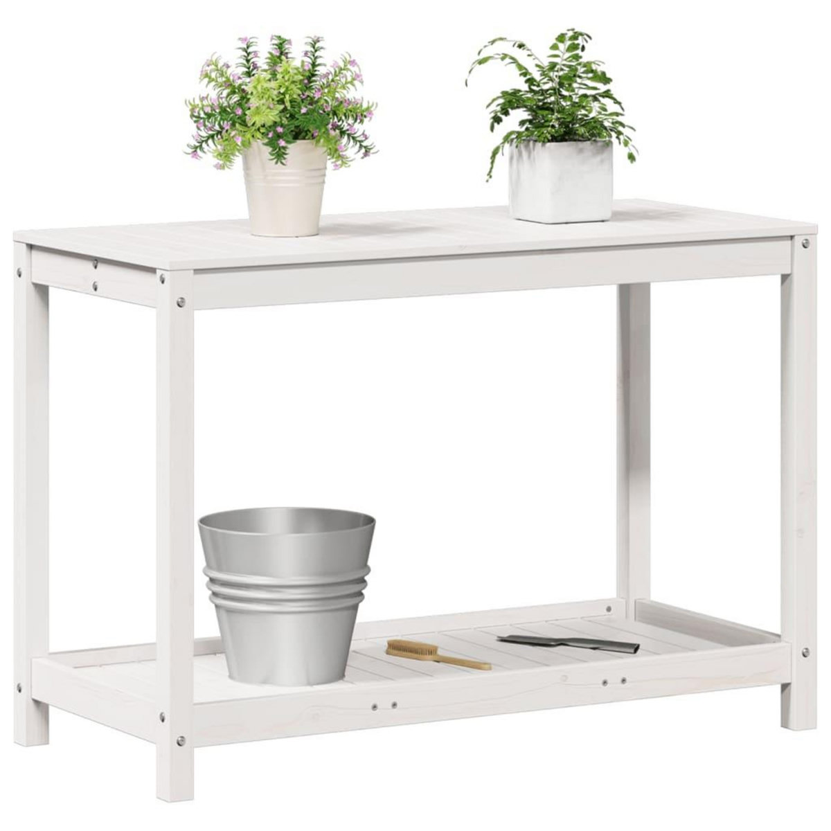 VIDAXL Table de rempotage avec etagere 108x50x75 cm bois massif de pin