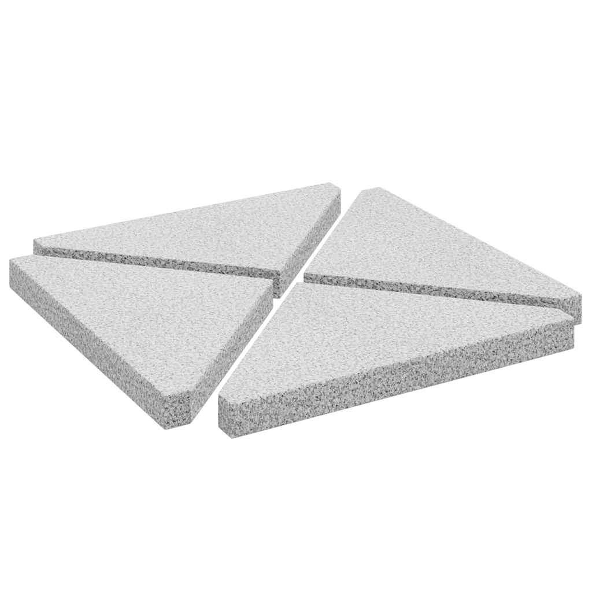 Voir la diapositive 2 : VIDAXL Plaques de poids de parasol 4 pcs triangulaire granit gris 14kg
