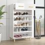 Voir la diapositive 3 : VIDAXL Armoire a chaussure Blanc brillant 60x35x105 cm Bois ingenierie