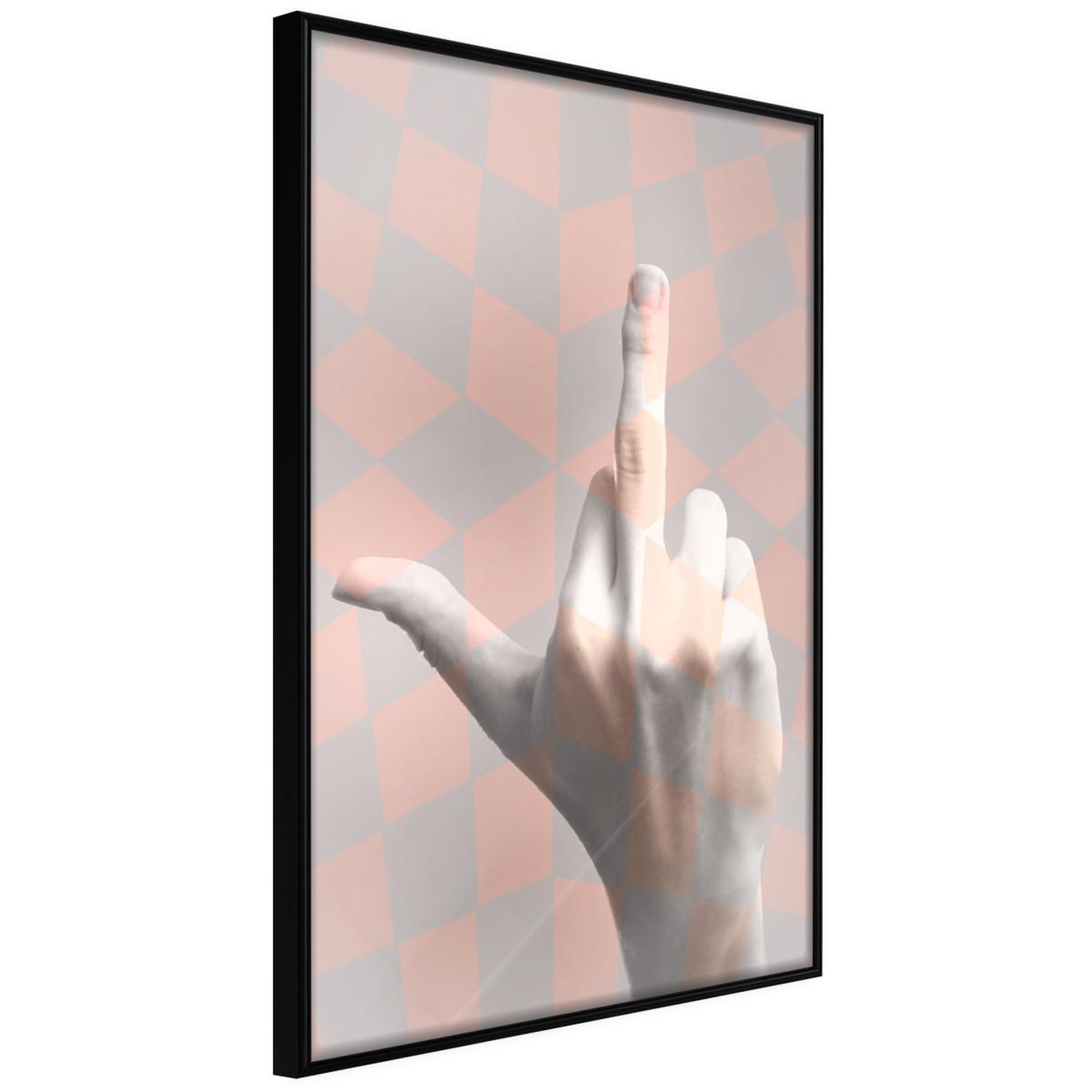 Paris Prix Affiche murale encadrée  middle finger. Coloris disponibles : Noir, Jaune