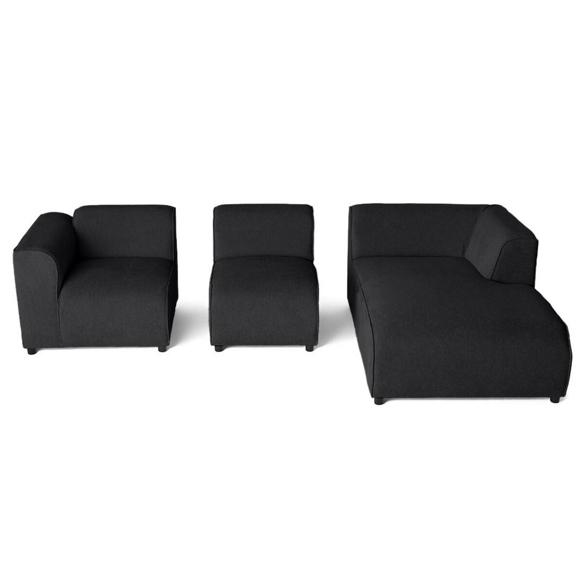 LISA DESIGN Suaro - canapé modulable d'angle droit 4 places en tissu texturé