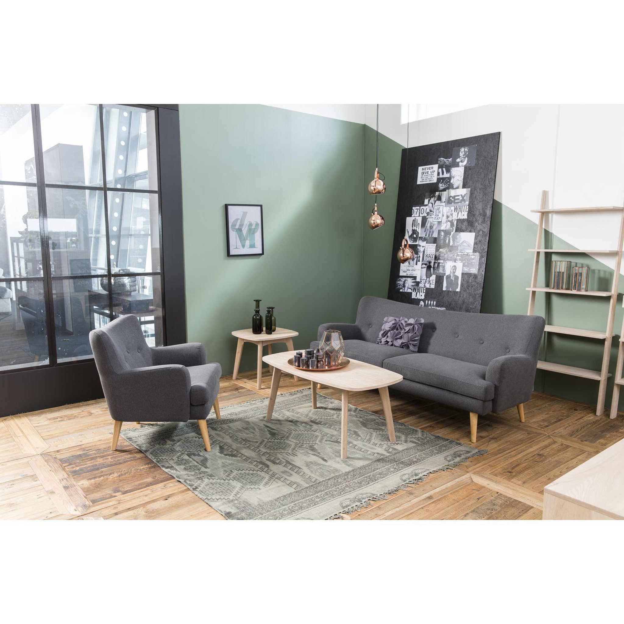 Voir la diapositive 2 : TOILINUX Table basse en panneau de particules - h. 49cm - beige