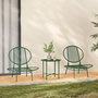 Voir la diapositive 4 : OUTSUNNY Ensemble salon de jardin design Acapulco 2 personnes 3 pièces acier PE filaire vert