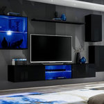 Paris Prix Ensemble Meuble TV  Switch XXIII  250cm Noir & Gris