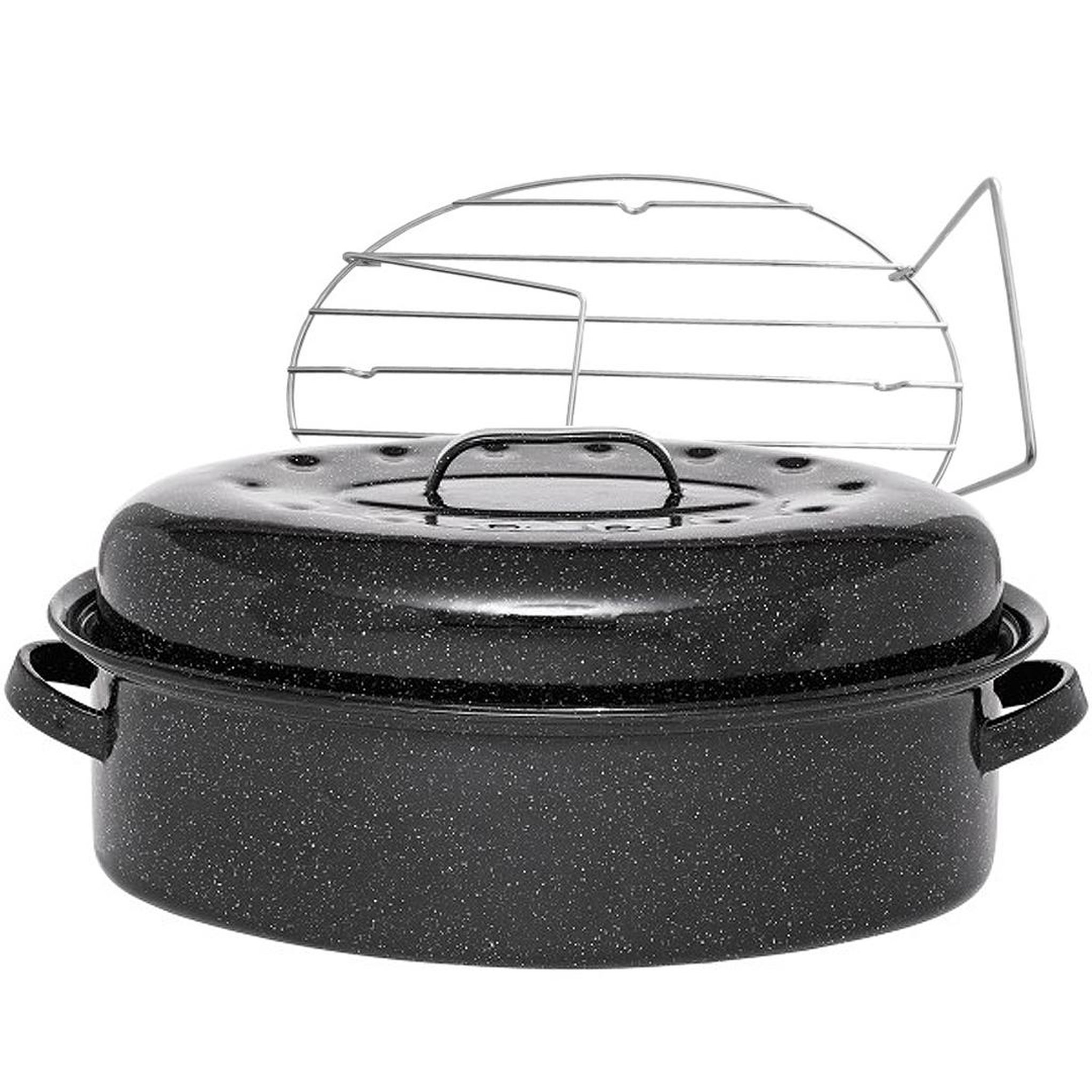 Warmcook Cocotte ovale en acier carbon 46x31cm + grille - 0509+2005