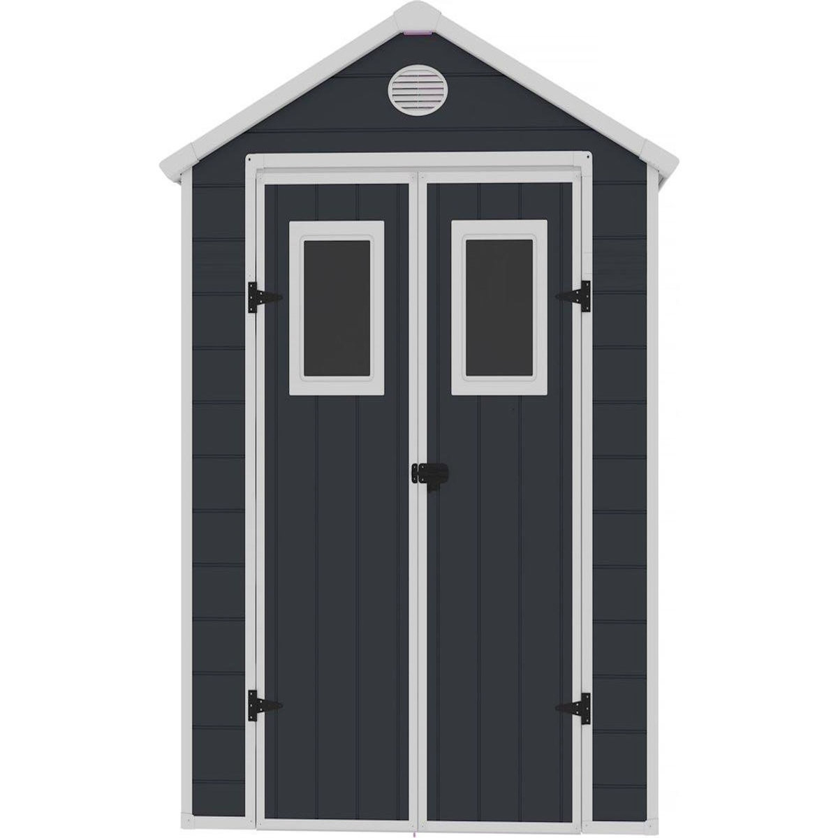 Habitat et Jardin Abri de jardin résine  Texas  - 5.23 m² - kit d'ancrage inclus  - Anthracite