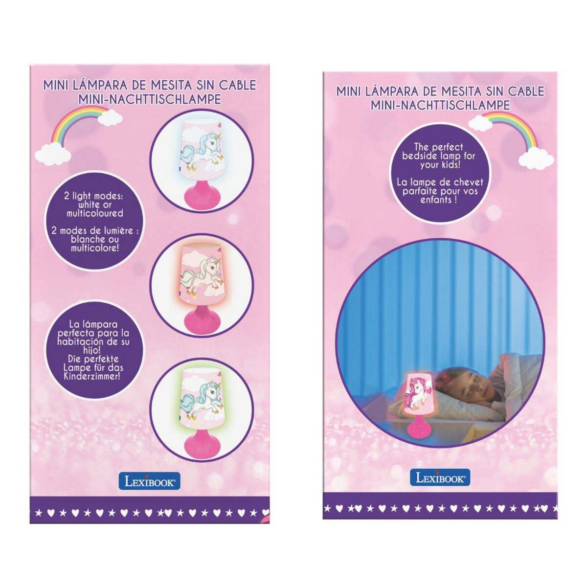 Lexibook Mini lampe de chevet veilleuse sans fil Licorne