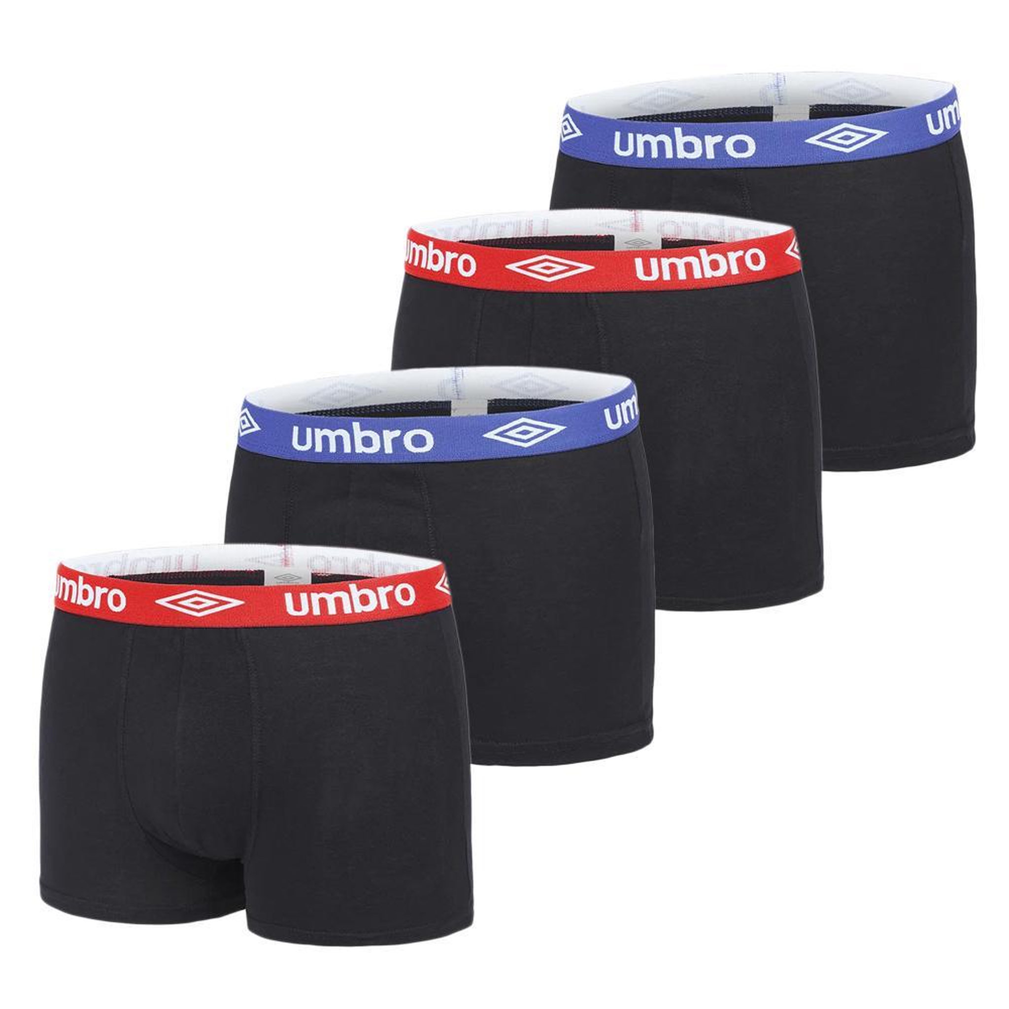 UMBRO Lot De 4 Boxer /Bleu/Rouge Homme Umbro CLASS4. Coloris disponibles : Noir
