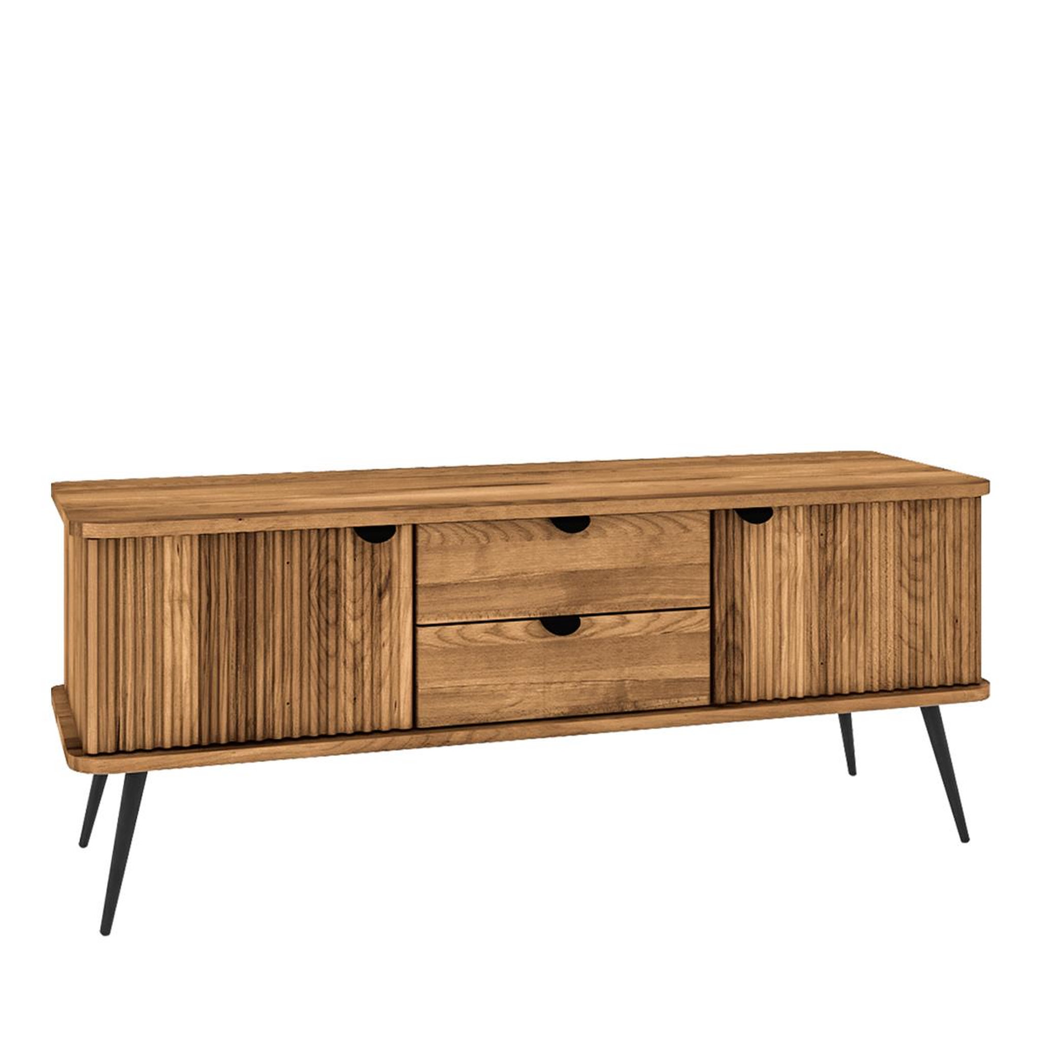 MAISON AUBERTIN Meuble tv bois hêtre amalfi 144x46 cm - bois foncé